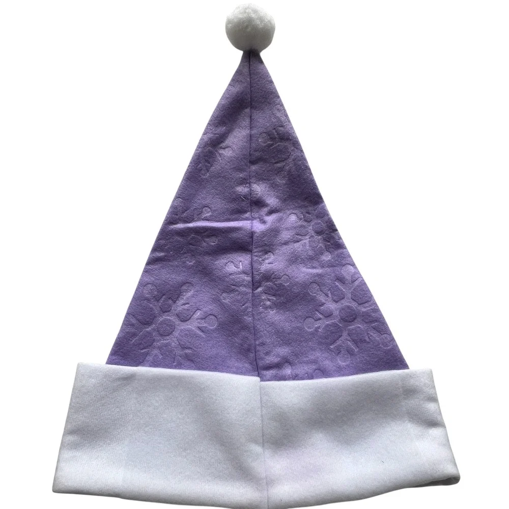 Disney Frozen 2 Purple Santa Hat‎ Elsa Anna Olaf Snowflake Embossed NWT